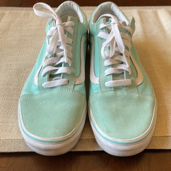 Vans Old Skool Aruba blue tiff white sneakers shoes women’s sz 8 men’s sz 6.5 - Picture 2 of 12